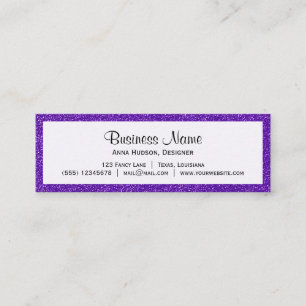 Cartão De Visita Mini Brilhante Roxo, Esparcioso, Fundo Com Brilho