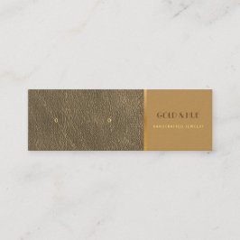 Cartão De Visita Mini Brincos de argola de couro dourado elegantes em ex