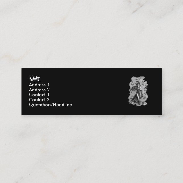 Cartão De Visita Mini Bruxa e boneca o Dia das Bruxas (Frente)