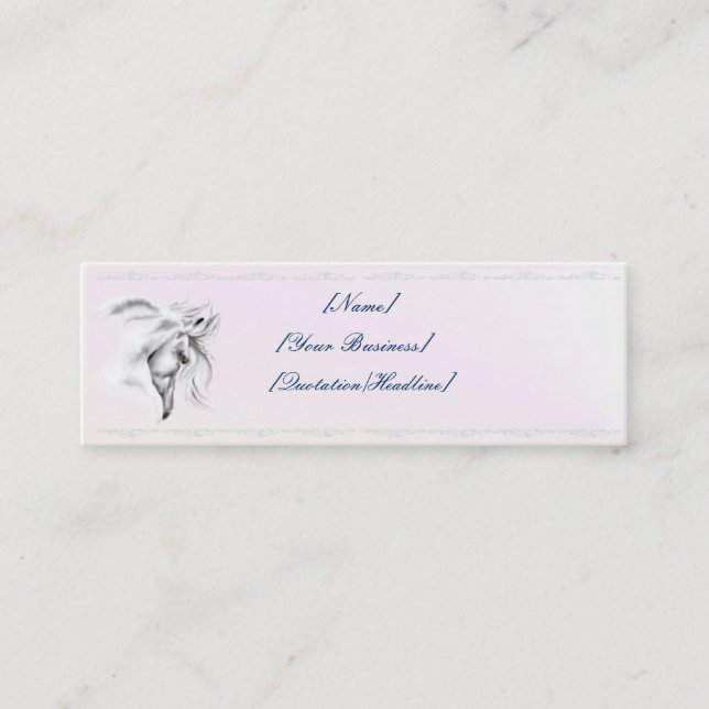 Cartão De Visita Mini Cabeça de cavalo branco (Frente)