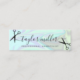 Cartão De Visita Mini cabeleireiro holográfico Na moda