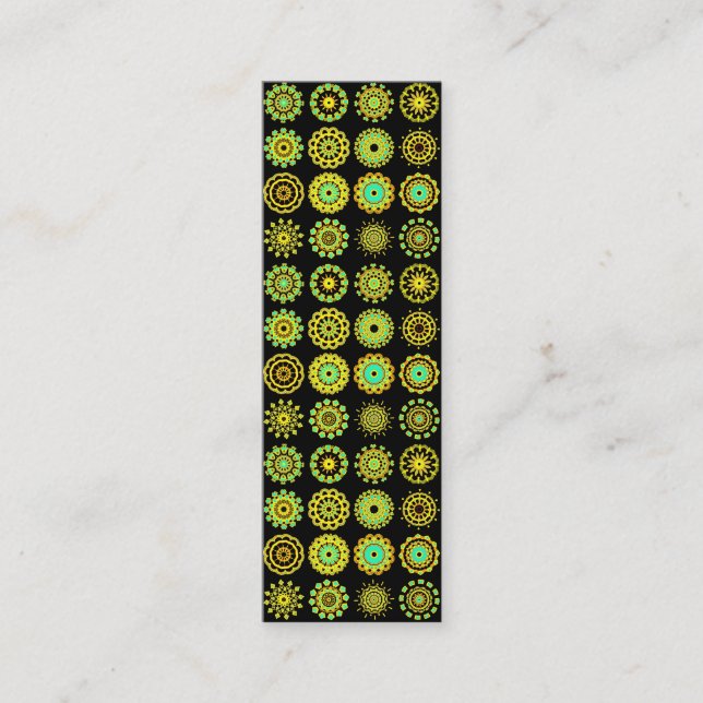 Cartão De Visita Mini Caleidoscópico 110714 - 16 Mandalas - a Preto (Frente)