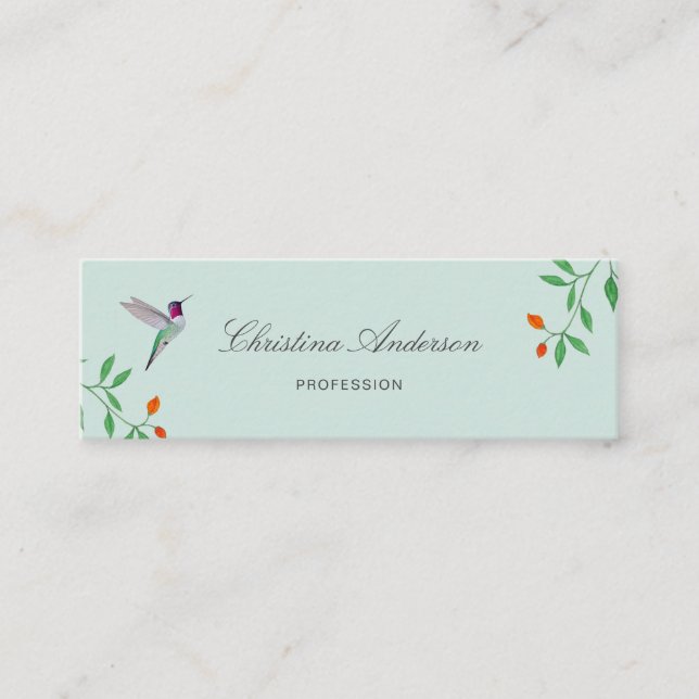 Cartão De Visita Mini California Hummingbird  Business Card (Frente)