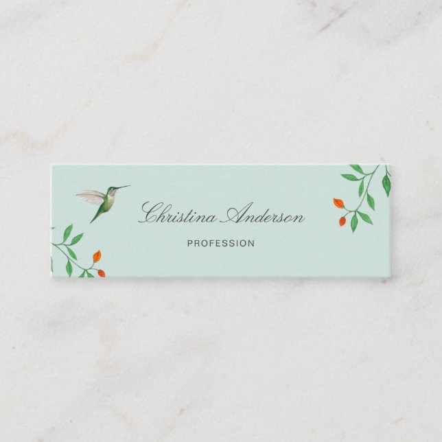Cartão De Visita Mini California Hummingbird  Business Card (Frente)