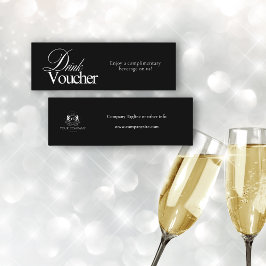 Cartão De Visita Mini Caligrafia Elegante Negra Logotipo Comercial Vouch