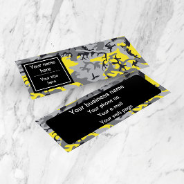 Cartão De Visita Mini Camuflagem Amarela e Cinza, Militar, Exército