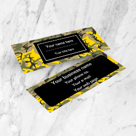 Cartão De Visita Mini Camuflagem Amarela e Verde, Militar, Exército