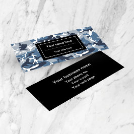 Cartão De Visita Mini Camuflagem Azul da Neve de inverno, Militar, Exérc
