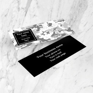 Cartão De Visita Mini Camuflagem de Cinzas de inverno, Militar, Exército