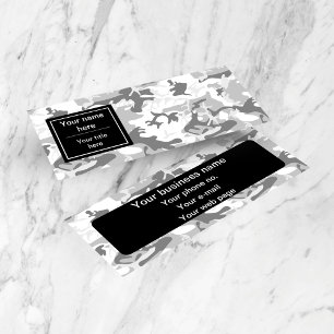 Cartão De Visita Mini Camuflagem de Cinzas de inverno, Militar, Exército