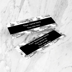 Cartão De Visita Mini Camuflagem de Cinzas de inverno, Militar, Exército