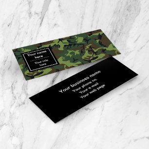 Cartão De Visita Mini Camuflagem Verde, Militar, Exército