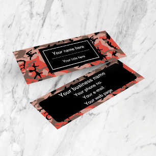Cartão De Visita Mini Camuflagem Vermelha e Marrom, Militar, Exército