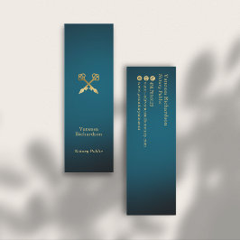 Cartão De Visita Mini Canetas Azuis e Douradas, Notícias de Luxo