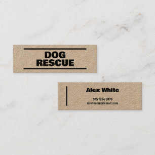 Cartão De Visita Mini Cão Resgate Kraft
