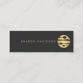 Cartão De Visita Mini Catering Dourado Luxo e Preto, Restaurante Thin