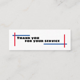 Cartão De Visita Mini Celebre o Dia/Obrigado pelo seu serviço