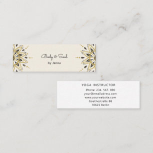 Cartão De Visita Mini Centro de Negócios de Bem-Estar em Yoga Moderno B
