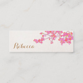 Cartão De Visita Mini Cerejeira Cor-de-Rosa Brilhante Natureza Floral