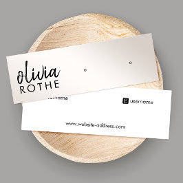 Cartão De Visita Mini Champanhe de Script Dourado Gradient Stud Earring