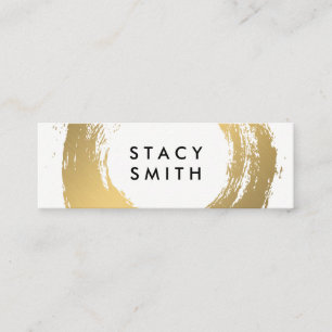 Cartão De Visita Mini Chic Faux Dourado escovado