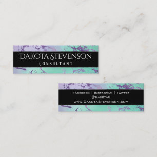 Cartão De Visita Mini Chic Marble Lavanda Purple Mint - Marca Verde