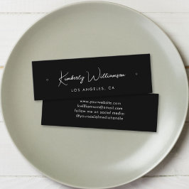 Cartão De Visita Mini Chic Script Stud Hoop Earring Black Display Card