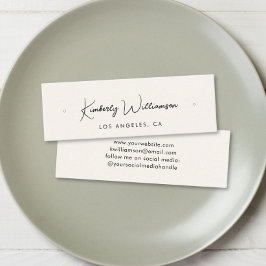 Cartão De Visita Mini Chic Script Stud Hoop Earring Cream Display Card