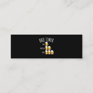 Cartão De Visita Mini Churrasco CHURRASCO Timer Beer Bebendo Engraçado
