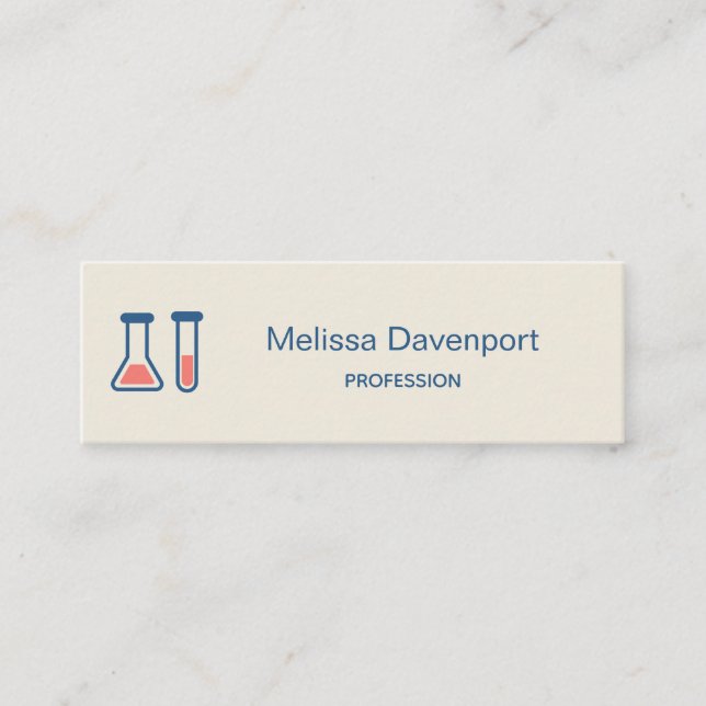 Cartão De Visita Mini Ciência no tubo de ensaio e beaker (Frente)