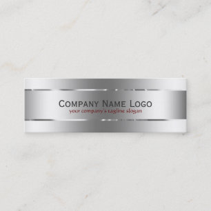 Cartão De Visita Mini Cinza de Prata Metálica Procura de Aço Inoxidável