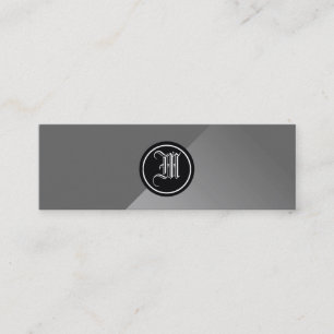 Cartão De Visita Mini Cinza e Monograma