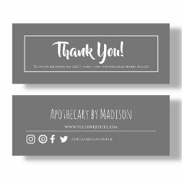 Cartão De Visita Mini Cinza | Empresa Obrigado Miniplaca