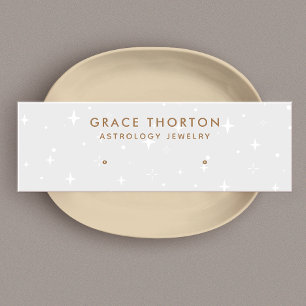 Cartão De Visita Mini Cinza Estrelas Celestiais Estudadas Ouvindo Placa