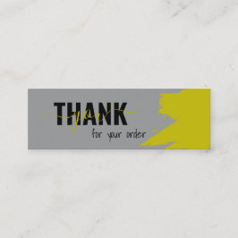 Cartão De Visita Mini Cinza Moderna Amarelo - Obrigado