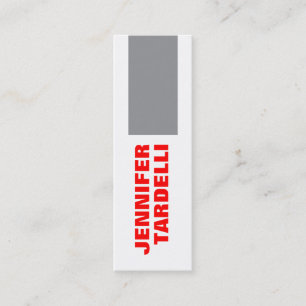 Cartão De Visita Mini Cinza Red Bold Minimalista Profissional Moderno