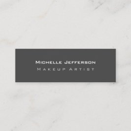 Cartão De Visita Mini Cinza simples de tamanho fino de lado duplo