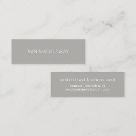 Cartão De Visita Mini cinzas minimalistas simples e elegantes