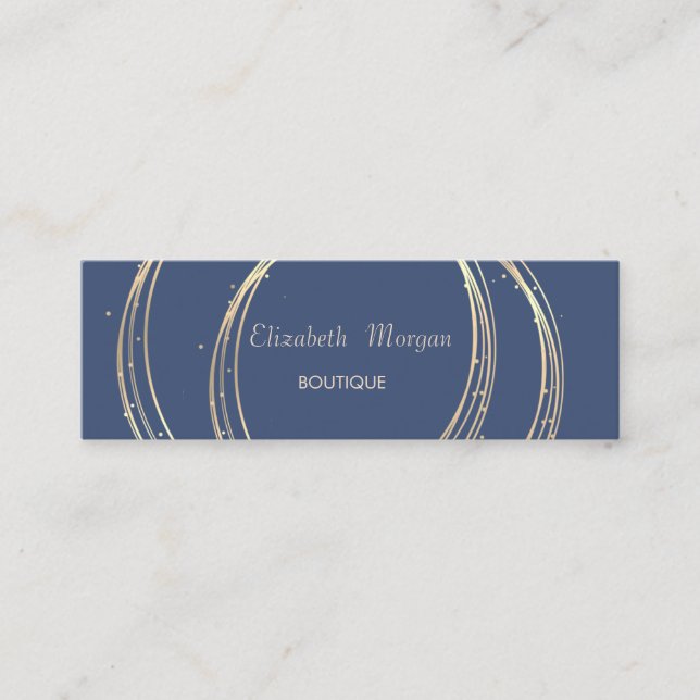 Cartão De Visita Mini Círculos Elegantes Modernos e Dourados (Frente)