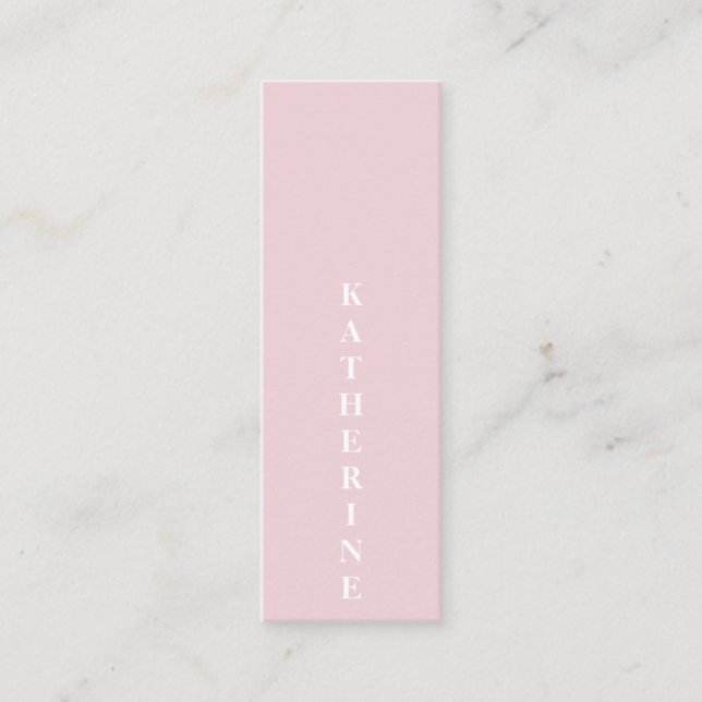 Cartão De Visita Mini Clássico, elegante e branco, com imagem minimalist (Frente)