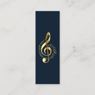 Cartão De Visita Mini Clave de Sol de Música Chrome Personalizado Mini