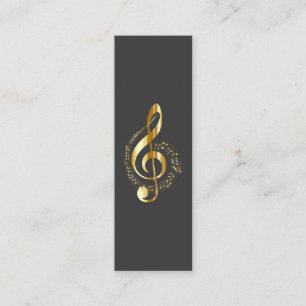 Cartão De Visita Mini Clave de Sol de Música Cromo Personalizado Mini