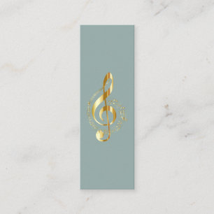 Cartão De Visita Mini Clave de Sol de Música Cromo Personalizado Mini