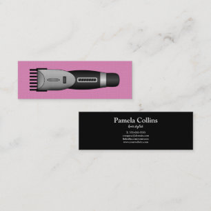 Cartão De Visita Mini Clipper de cabelo minimalista   Barber   Stylist p