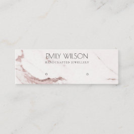 CARTÃO DE VISITA MINI COBRE BLUSH PINK MARBLE STUD EARRY LOGO DE EXIBIÇÃ