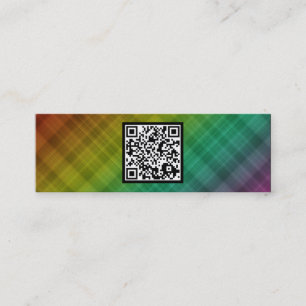 Cartão De Visita Mini código da xadrez QR do arco-íris