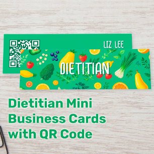 Cartão De Visita Mini Código de QR Dietitiano Nutricional