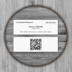 Cartão De Visita Mini Código moderno do branco QR