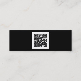 Cartão De Visita Mini Código preto e branco moderno de QR