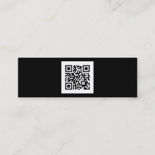 Cartão De Visita Mini Código preto e branco moderno de QR